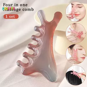 < Honeyba > 1 Cái Lược Massage Kinh Tuyến Cơ Thể Nhựa Năm Răng Rộng Lược Châm Cứu Trị Liệu Tuần Hoàn Máu Chống Tĩnh Điện Mịn Tóc Đẹp