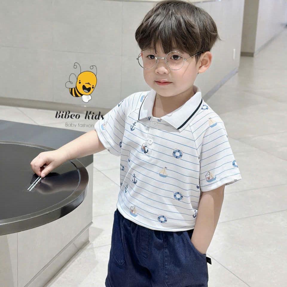 Bộ quần áo POLO HỌA TIẾT KẺ cho bé trai , Quần áo chất COTTON mềm thoải mái cho bé