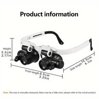 Kính lúp JINHF 8X / 15X / 23X cho thợ kim hoàn, có đèn LED, kính đọc sách, kính thiên văn