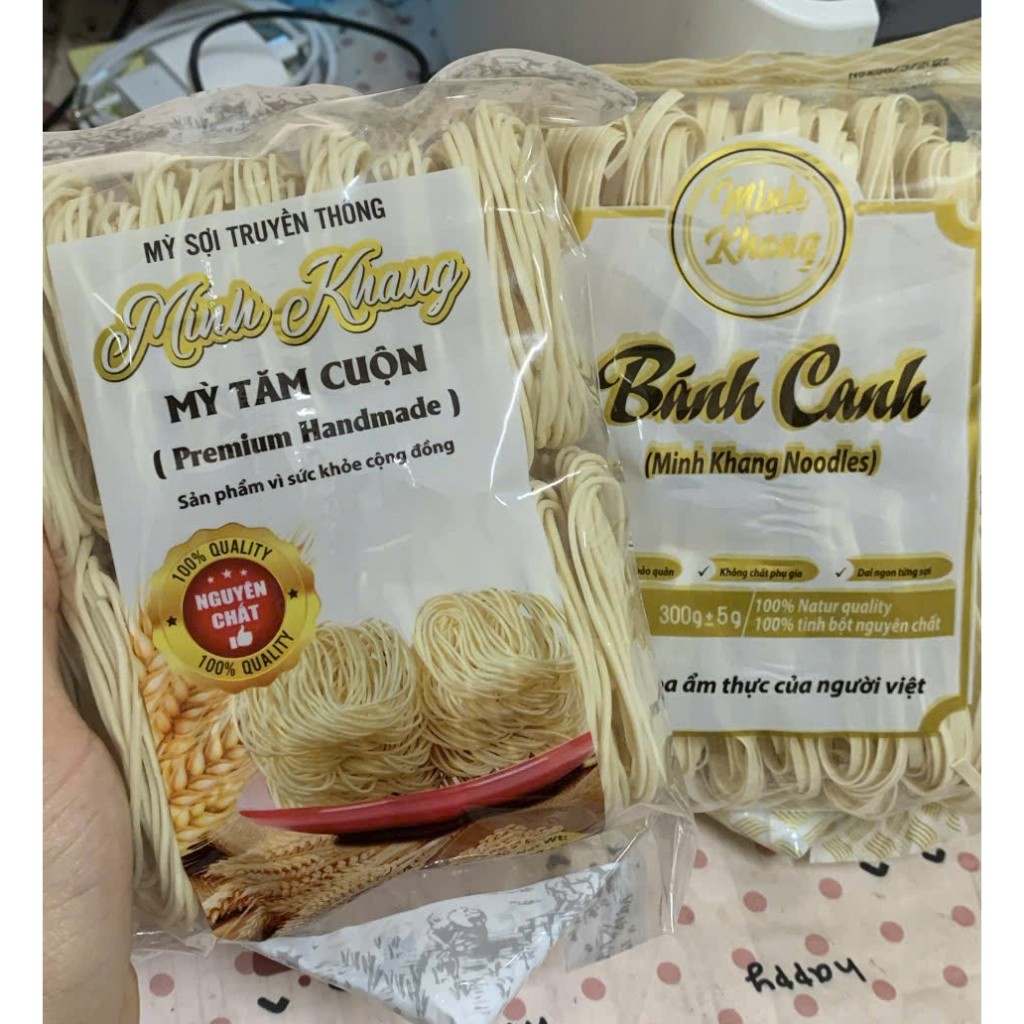 Bánh Canh, Mỳ Tăm Cuộn Minh Khang Gói 300gr. Hương Vị Truyền Thống Đậm Đà - Minh Khang Noodles