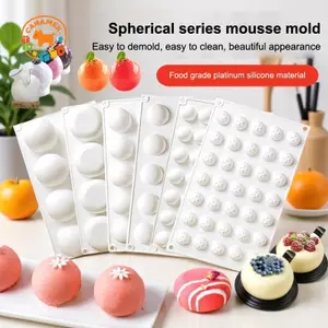 CANAMEK Khuôn Bánh Silicon 3D Bóng Hình Trái Tim Mousse Khuôn Trang Trí Sô Cô La Đảng Dụng Cụ Nướng Bánh CSF