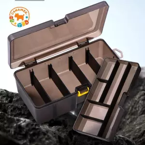 CANAMEK Hộp câu chuyện thu hút hai lớp có thể điều chỉnh Hộp câu cá bằng nhựa có ngăn để câu cá nước ngọt CSF