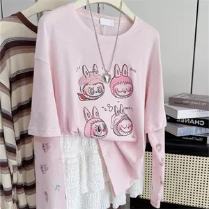 Milyfashion Dopamine Hồng Giả Hai Mảnh Chống Nắng T Thiết Kế Mùa Hè Cảm Thấy Sang Trọng Rời Thường Ngày Top SIG8