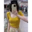 Mùa hè Mỹ Slim-fit Slimmer Look Filigree-fit Shoulder Short Board Cổ chữ U Tay ngắn t