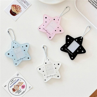 Monvkaka Ngôi Sao Đơn Giản 3cm Giá Đỡ Thẻ ID Acrylic Ngôi Sao Đuổi Photocard Chủ Thẻ Gạch Thẻ Phim Thẻ YTA4