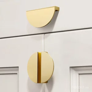 Hiện Đại Đơn Giản Morandi Màu Series Nhôm Hồ Sơ Hình Bán Nguyệt Tủ Quần Áo Tủ Đầu Giường Bàn Tủ Giày Tủ Cửa Tủ Tay Nắm Cửa 1A