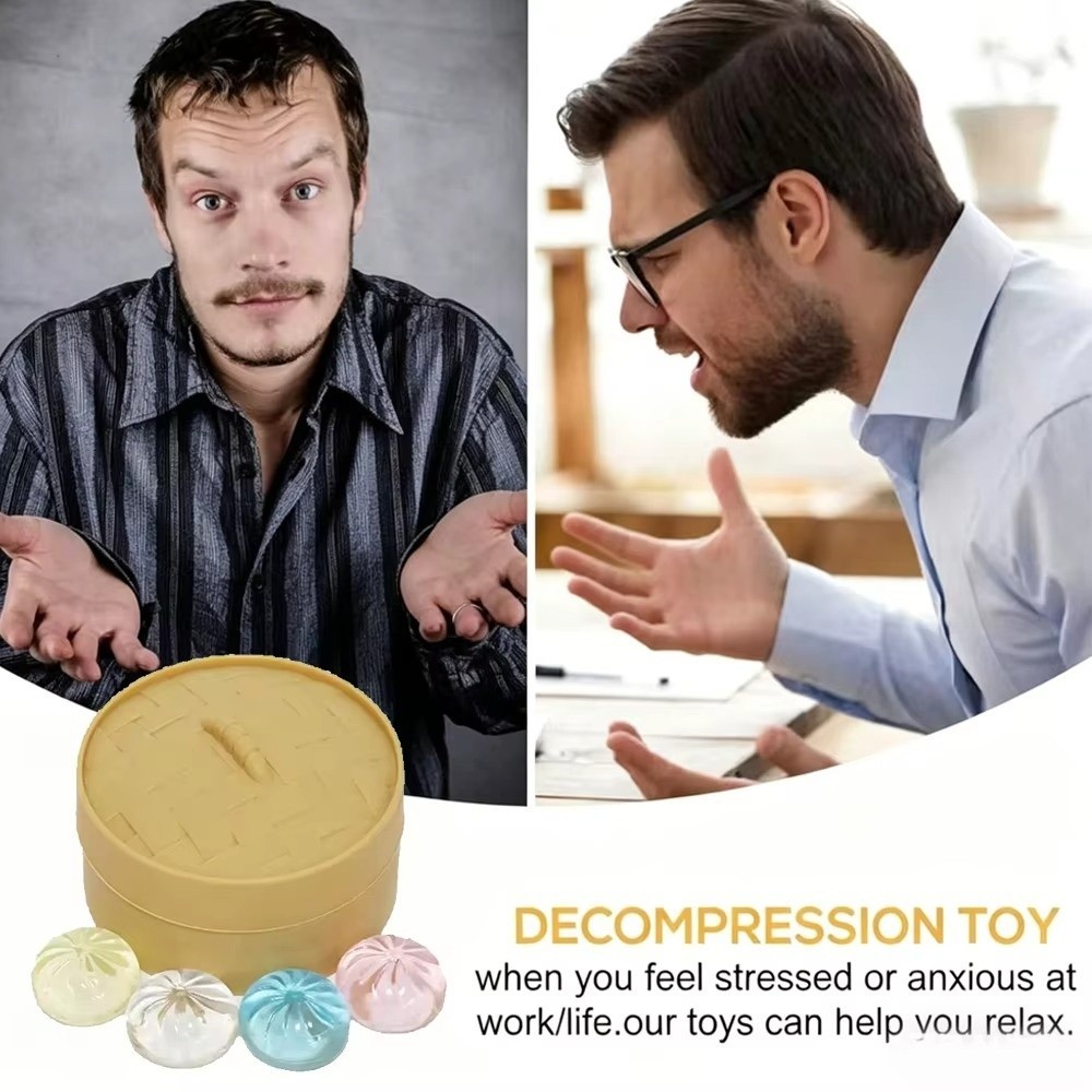 YMIFI 1 / 5 Đồ chơi cảm giác Fidget, Đồ chơi bánh bao Squishy quà tặng có thể bóp được, với Bộ đồ chơi có thể bóp Mini hấp dành cho người lớn