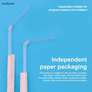Luckyew 100 / 300 / 500 Chiếc Ống Hút Uống Dùng Một Lần Nhựa Trong Suốt Ống Hút Uống Cho Sữa Smoothie Slushie Nước ép Bong Bóng Trà Ống Hút TQ
