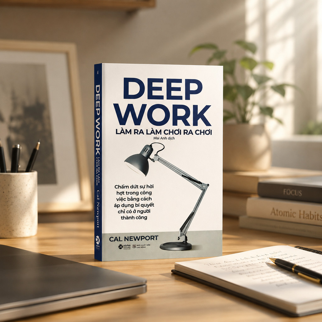 Sách Deep Work - Làm ra làm chơi ra chơi: Bí quyết LÀM VIỆC SÂU để thành công (Alpha Books)