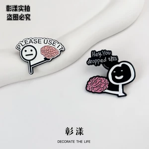 Sáng Tạo Có Bạn Mang Đầu Thổ Cẩm Túi Phụ Kiện Quần Áo Sơn Kim Loại Huy Hiệu Pin Bán Chạy JICW