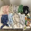 Khăn Vuông Mềm Hoa Chấm Bi Cotton Vải Lanh Khăn Trang Trí Khăn Trùm Đầu Văn Học Retro Tươi Eo Hoa