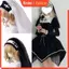 KIN Halloween Veil Có Lược Lolit Mũ Đội Đầu Ren Đen Veil Lolit Mũ Lolit Băng Đô Quấn Tóc Lolit Đầu Cros Băng Đô