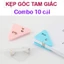 Set 10 Cái Kẹp nhựa màu tam giác - Giữ giấy tờ, tài liệu nhiều màu sắc - SUNND