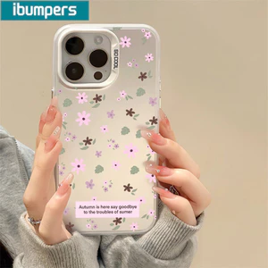 Ibumpers Ốp Điện Thoại Thanh Lịch Ấm Áp Mùa Thu Họa Tiết Hoa IDM Cứng Cao Cấp Chống Sốc Vỏ Cho iPhone 11 12 13 14 15 16 17 Pro Max IP Plus