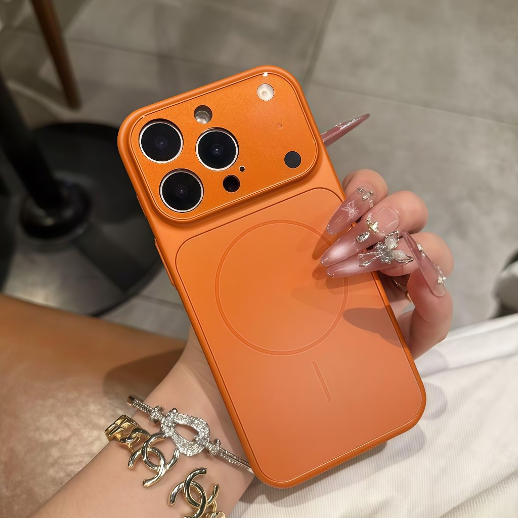 Ốp Điện Thoại Từ Tính Tương Thích Với Cửa Sổ Lớn Bằng Kính Nhám 17 Pro Max Và iPhone  Thiết Kế Đơn