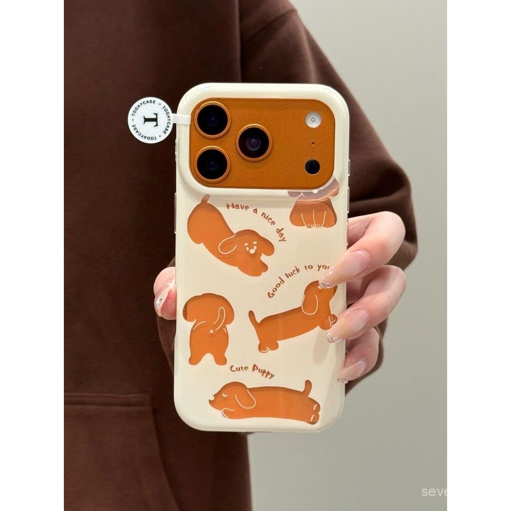 Ốp Điện Thoại Thích Hợp Cho iPhone 7 8 X XS XR XSMAX 11 12 13 14 15 16 17 Pro max Plus Air Dễ Thương Rỗng Puppy Chống Sốc Vỏ Bảo Vệ Chống Sốc Bao Gồm Tất Cả 8EQS