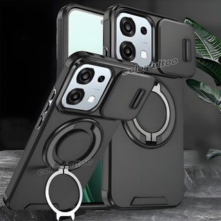 Ốp Điện Thoại Chống Sốc Oppo A6 Pro 2025 Cho Oppo A6 Pro A 6Pro OppooA6Pro A6X 4G 5G Đẩy Kéo Trượt Bảo Vệ Ống Kính Máy Ảnh Vỏ Cứng Ốp Lưng Có Giá Đỡ Vòng Kim Loại