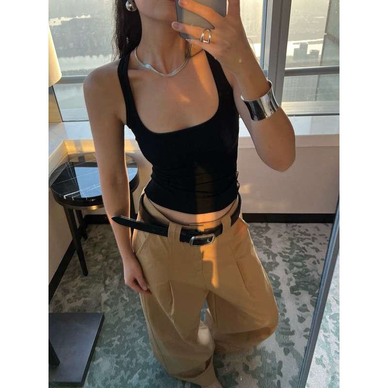Áo tanktop 2 dây nữ cổ vuông JUSTDUN co giãn hàng thun cotton xuất dư Kenco Sài Gòn M166
