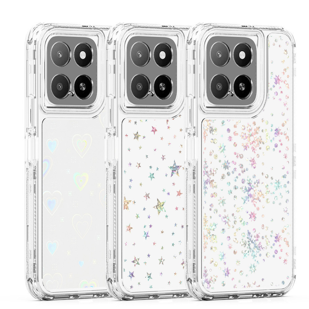 Giấy Laser Acrylic 3 TRONG 1 Làm Dày Trong Suốt Vỏ Điện Thoại Cứng Cho Huawei Honor 90 Lite Magic 6 5 Lite X9B X9A X8A X8B X7B X6B X6A X5B X40 4G 5G Bốn Góc Chống Sốc