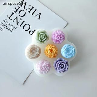 Airspecutin Khuôn Silicon Hoa 7 Trong 1 3D Hoa Hồng Mẫu Đơn Bánh Sô Cô La Khuôn Nướng Bánh Handmade Nến Xà Phòng Thạch Cao Nhựa Dụng Cụ Làm Thủ Công EN