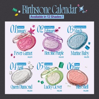 Phấn Bắt Sáng FWEE Glitz Stone Highlighter Nhũ Siêu Mềm Mịn, Lâu Trôi, Tạo Hiệu Ứng 3D 12 Màu 5.9g