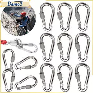 CARABINER Móc An Toàn Khóa Lò Xo Liên Kết Nhanh Thép Không Gỉ 304 M4~M12 Thiết Bị Leo Núi Ngoài Trời