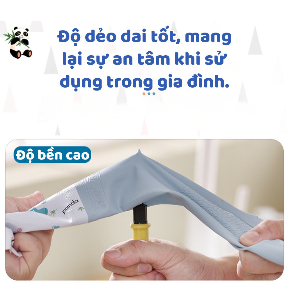 Găng Tay Rửa Chén Bát Lót Nỉ Chống Trượt Chống Thấm, Găng Tay Rửa Bát Nhà Bếp Dài Bảo Vệ Da Tay DINO