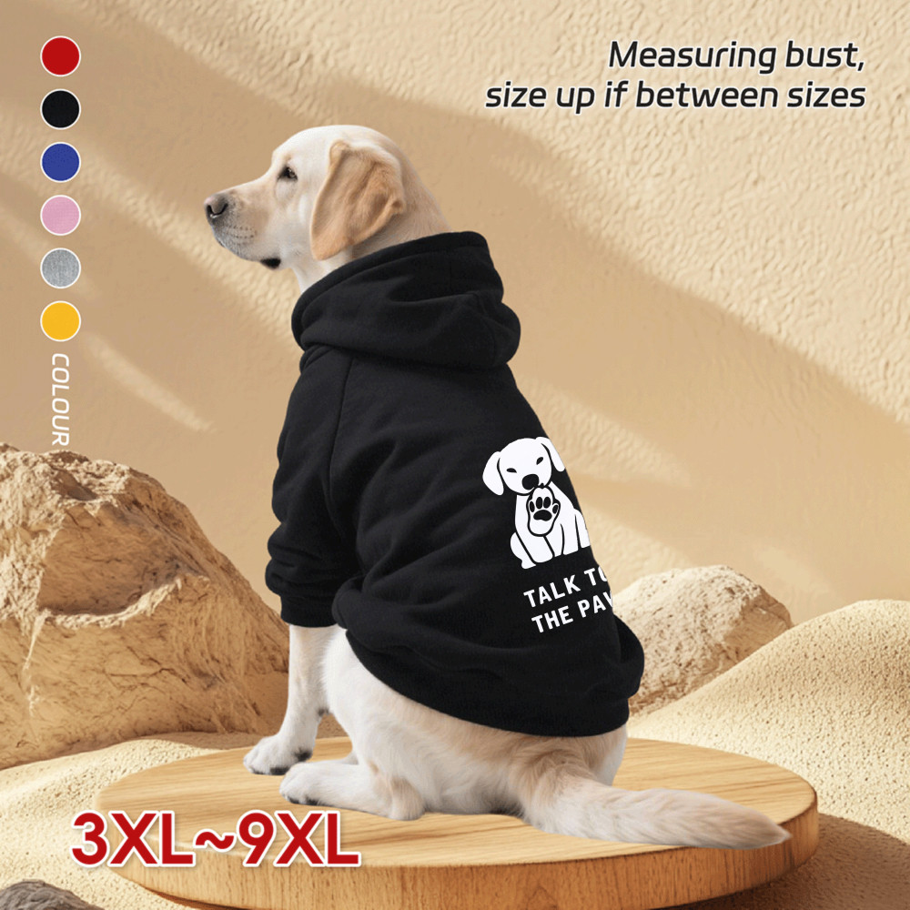 Áo Hoodie cho chó lớn 3XL-9XL, in hình chó sáng tạo, phong cách chui đầu, Có 6 màu, Vải mềm, Thoải mái, thoáng khí, ấm áp, có thể giặt được, Thích hợp cho tất cả các giống chó lớn