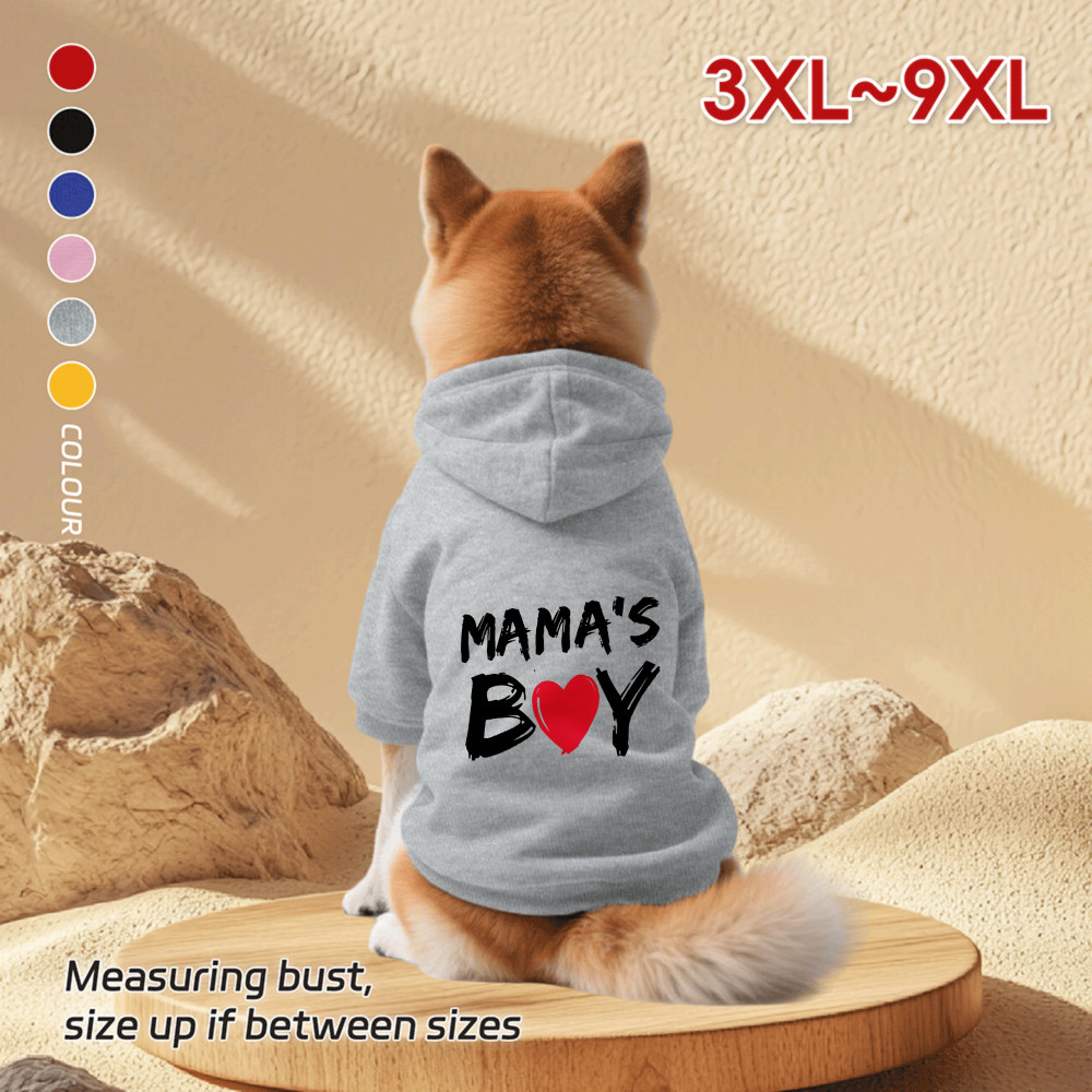 Áo Hoodie cho chó lớn 3XL-9XL, in hình bé trai của mẹ, phong cách chui đầu, Có 6 màu, Vải mềm, Thoải mái, thoáng khí, ấm áp, có thể giặt được, Thích hợp cho tất cả các giống chó lớn