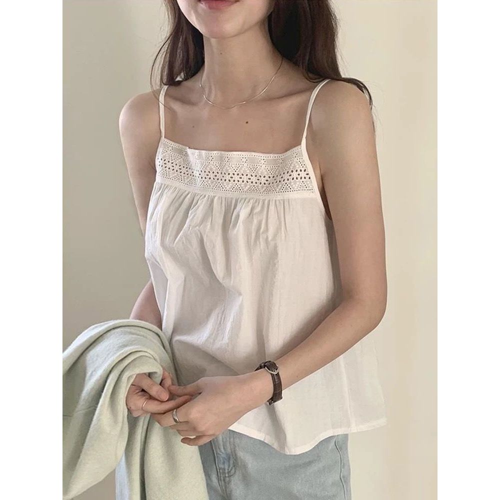 Áo yếm thêu mùa xuân hè, phong cách mới, kích cỡ lớn, đáy rộng, chất liệu lanh cotton