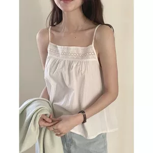 Áo yếm thêu mùa xuân hè, phong cách mới, kích cỡ lớn, đáy rộng, chất liệu lanh cotton
