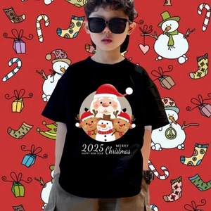 Áo thun Giáng Sinh cho trẻ em, áo thun Giáng Sinh cho trẻ, chất liệu cotton mềm mại, trang phục Giáng Sinh cho trẻ em