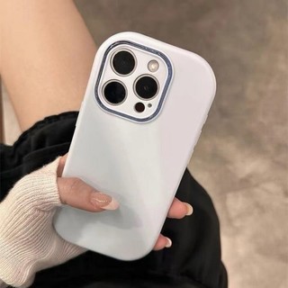 Ins Hàn Quốc Solid Casnig cho iPhone 17 11 12 13 14 15 16 Pro X XR Xs Max 7 8 Plus Ốp Điện Thoại TPU Mềm Vỏ Bảo Vệ Ống Kính Mặt Sau Trang Bị Da