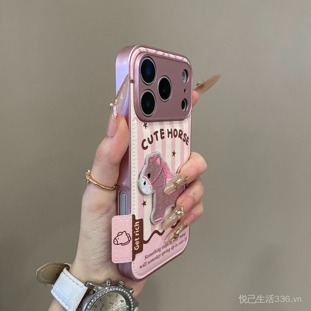 Ngựa Sọc Thích Hợp Cho Vỏ Điện Thoại 17pro iphone16pm Da Hạt 15 Độc Đáo 14plus Chống Sốc 11