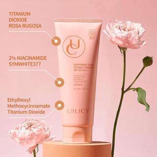 UILICY Serum dưỡng thể: Chống nắng SPF30 làm sáng tức thì & Dưỡng trắng mát dịu cho da nhạy cảm, hương Pháp thư giãn.