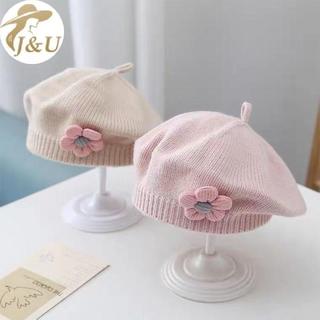 JU Hoa Mũ Nồi Cho Bé Mùa Đông Ấm Áp Dệt Kim Bò Cho Trẻ Sơ Sinh Bé Gái Hàn Quốc Tập Đi Công Chúa Nghệ Sĩ Màu Trơn Mũ Họa Sĩ VN