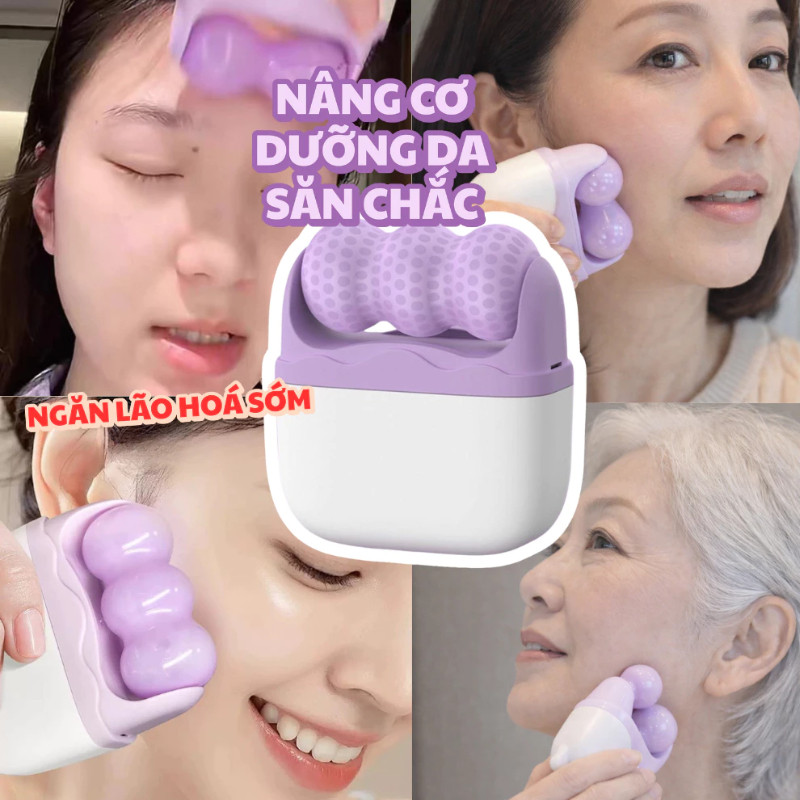 Con Lăn Massage Đá Lạnh Nâng Cơ Mặt, Dụng Cụ Lăn Mặt Làm Mát Thư Giãn Nhỏ Gọn Tiện Lợi