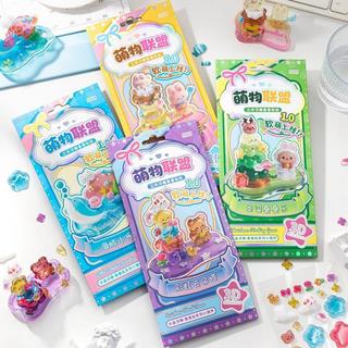 ENWEI 1 Cái [Dòng sân chơi dễ thương] Xếp chồng dập nổi Tháp đám mây cầu vồng vui nhộn Nhãn dán phong cách hoạt hình cá heo cho tạp chí Người lập kế hoạch Thủ công