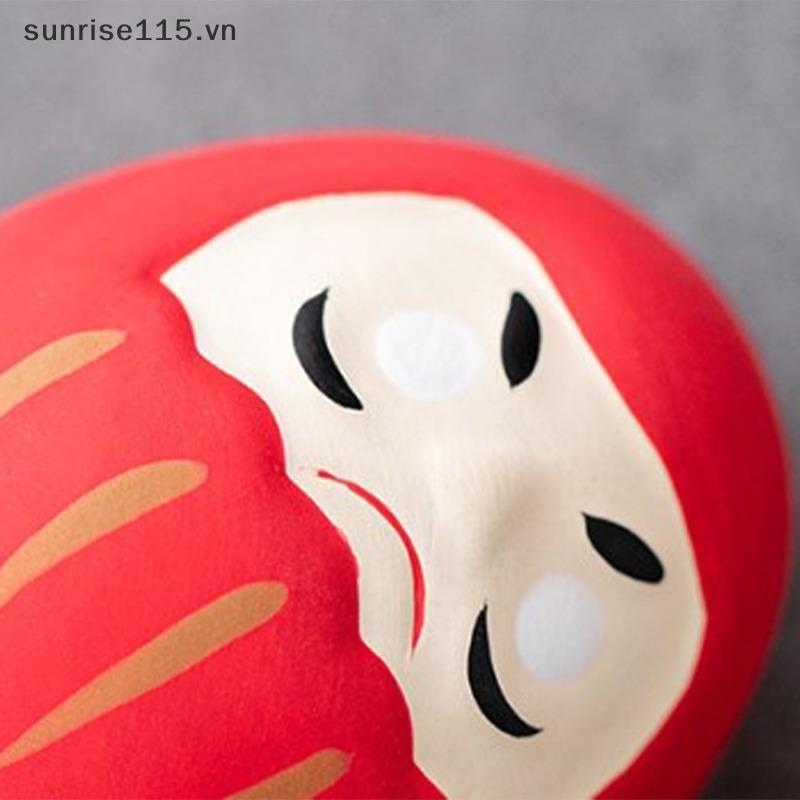SSVN Gốm sứ Nhật Bản Daruma Tượng Daruma Tumbler Thủ công Luy Fortune Trang trí Phong cảnh Búp bê Daruma Phong thủy Quà tặng trang trí nội thất.