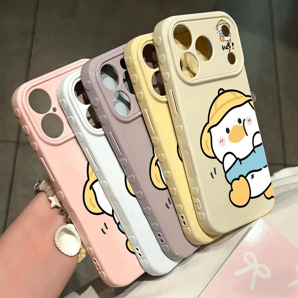 Vịtvàngnhỏ đội mũ cho iPhone17promax trường hợpđiện thoại16plusmềm trường hợp141311Pro nổ