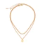 Unisex Gold Layered Star Tag Choker - Thiết kế dây chuyền đôi - Có thể điều chỉnh 51-60cm - Trang sức thời trang Hip-Hop dạo phố