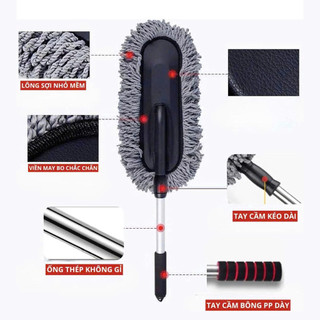 Chổi Lau Bụi Vệ Sinh Ô tô SH Autocare Chuyên Dụng Đa Năng Quét Bụi, Rửa Xe Hơi