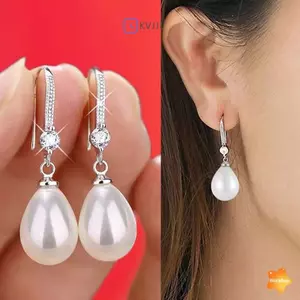 Trang Sức Cho Nữ Bông Tai Ngọc Trai Giọt Nước Cho Nữ Đỏ Trắng Tròn Ngọc Trai Hình Bầu Dục Bông Tai Cưới Đính Hôn Lễ Tình Nhân Quà Tặng Mới