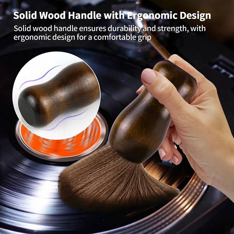 QIUWU Vinyl Record Cleaner Bàn chải ghi âm làm sạch bụi chống tĩnh điện cho album Vinyl LP CD Cartridge / Bàn phím / Ống kính máy ảnh.