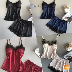 Bộ đồ ngủ ren gợi cảm Bộ đồ ngủ nữ V-Ne Đồ ngủ Quần áo ngủ thông thường mới