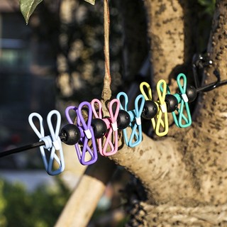 Dây phơi quần áo chống gió di động 12 kẹp Dây phơi quần áo du lịch ngoài trời có kẹp Dây lưu trữ có thể gập lại 3KEG
