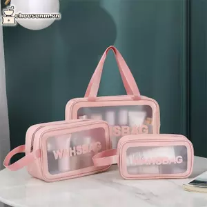 Cheenm Túi Rửa Du Lịch Di Động Nữ Trong Suốt Chống Thấm Nước Trang Điểm Bảo Quản Dung Tích Lớn Dụng Cụ Sắp Xếp Mỹ Phẩm Làm Đẹp Nữ VN