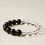 Vòng tay pha lê trắng Obsidian - Handmade Dân tộc Retro - Tùy chọn miếng đệm kích thước 6 / 8 / 10 / 12mm - Vòng tay đính cườm Unisex