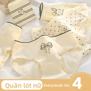 Quần lót Cotton nguyên chất, thoáng khí thoải mái, thích hợp cho bé gái.