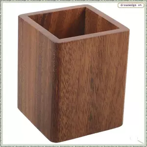 Hộp đựng bút để bàn bằng gỗ nguyên khối Dung tích lớn Hộp đựng bút bằng gỗ óc chó Trang trí máy tính để bàn